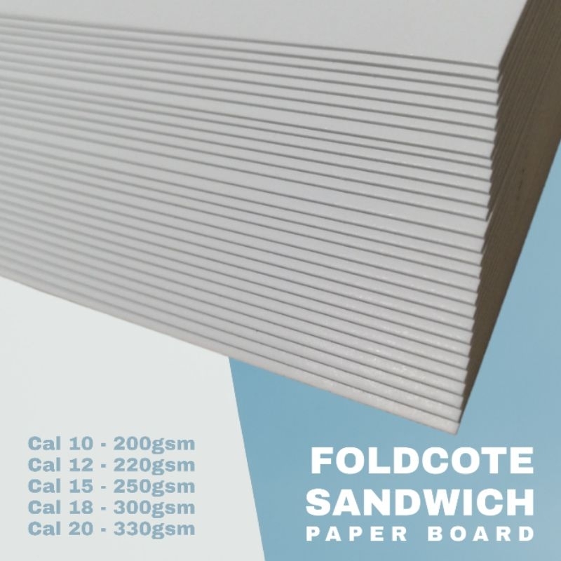 FOLDCOTE SANDWICH PAPERBOARD by 25's per pack available in sizes and