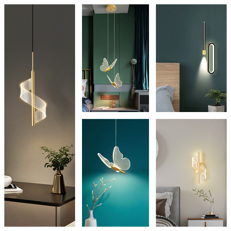Nordic Pendant Light Small Bedside Chandelier Living Room Background ...
