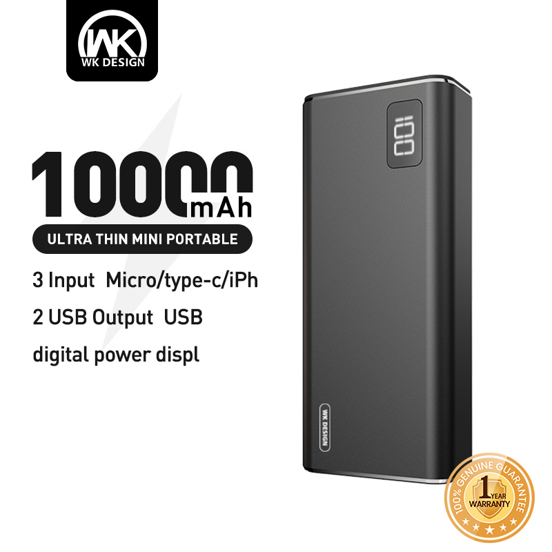 WK Design P.099 10000mAh Slim Mini Portable Powerbank w/ Dual USB