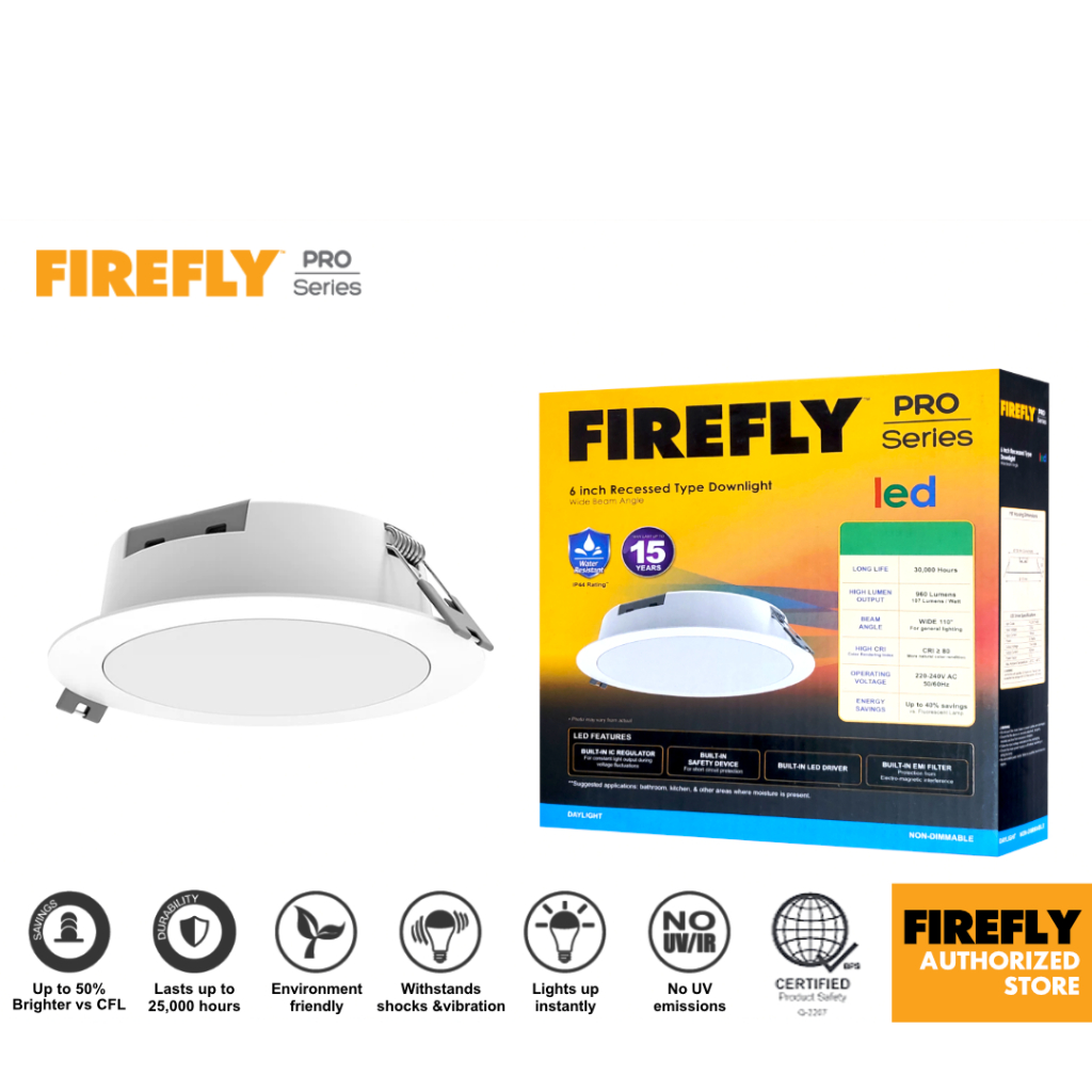Firefly Pro Series Water Resistant LED Downlight IP44 | Shopee Philippines