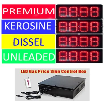 LED 7 SEGMENT, 4 DIGITS LED GAS PRICE SIGNAGE CONTROL BOX SET for GAS ...