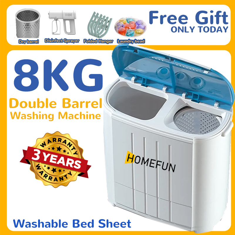HOMEFUN Double barrel Washing Machine Automatic Washing Machine