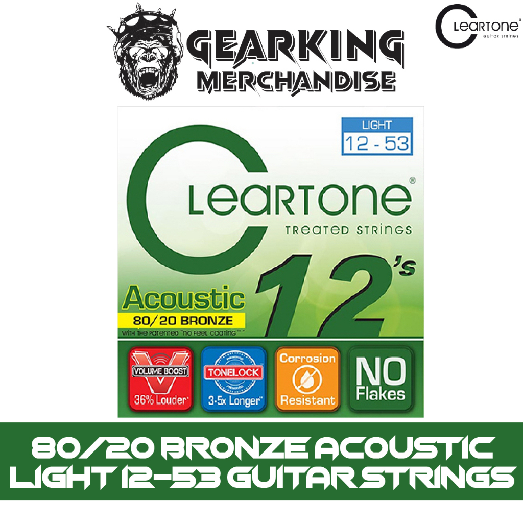 Cleartone 80 20 Bronze Acoustic Light 12 53 Guitar Strings