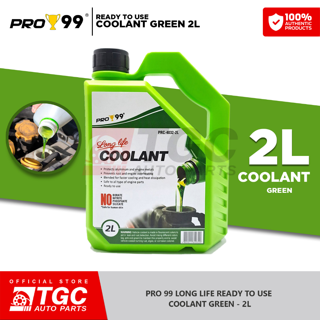 Pro 99 Long Life Antifreeze Coolant Ready to use AntiFreeze Green 2 liters Coolant 1PC