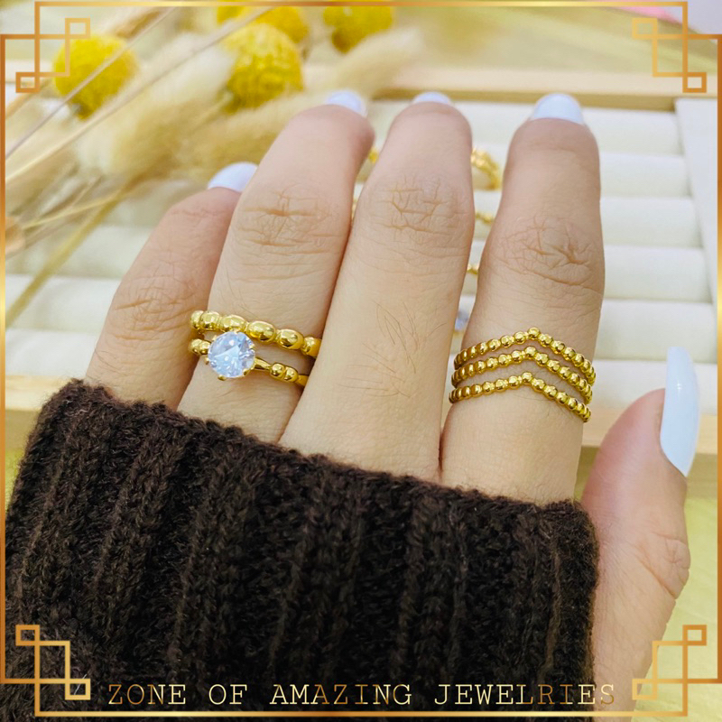 zoaj.ph Bubble Ring for Women Premium Stainless Gold | Shopee Philippines