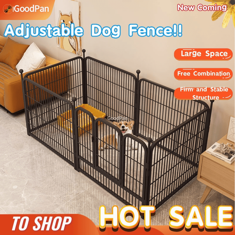 New Adjustable Dog Cage Dog Fences Dog Playpen (70/80cm×6pcs) Dog ...