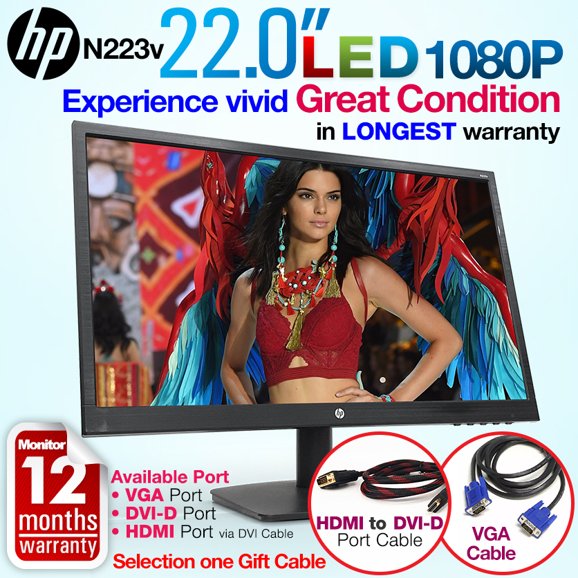 HP 22" Full HD LED Monitor HP N223V Shopee Philippines