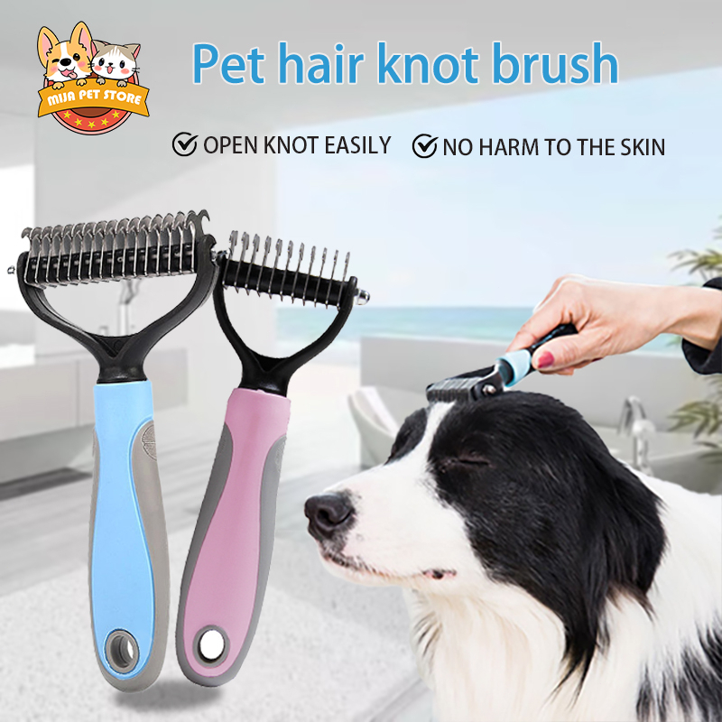 Pet Comb Double Untie Knot Rake dog hair knot comb brush Hair Grooming Tool Pet Brush Shopee