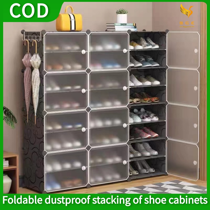 【COD】Shoe rack Shoe Cabinet Storage Boxes Dust-Proof Stackable DIY free ...