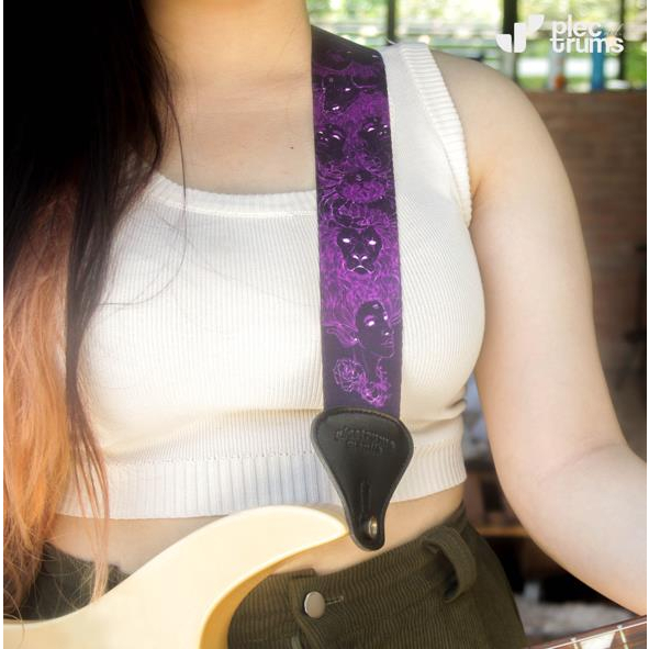Nefelibata Gitaarriem, dubbel volnerfleer, vintage fluwelen strap/gratis bonus-4 plectrums strap-locks strap-knop, cadeau voor basgitaar, elektrische en akoestische gitaar, wijnoogst kersenroze