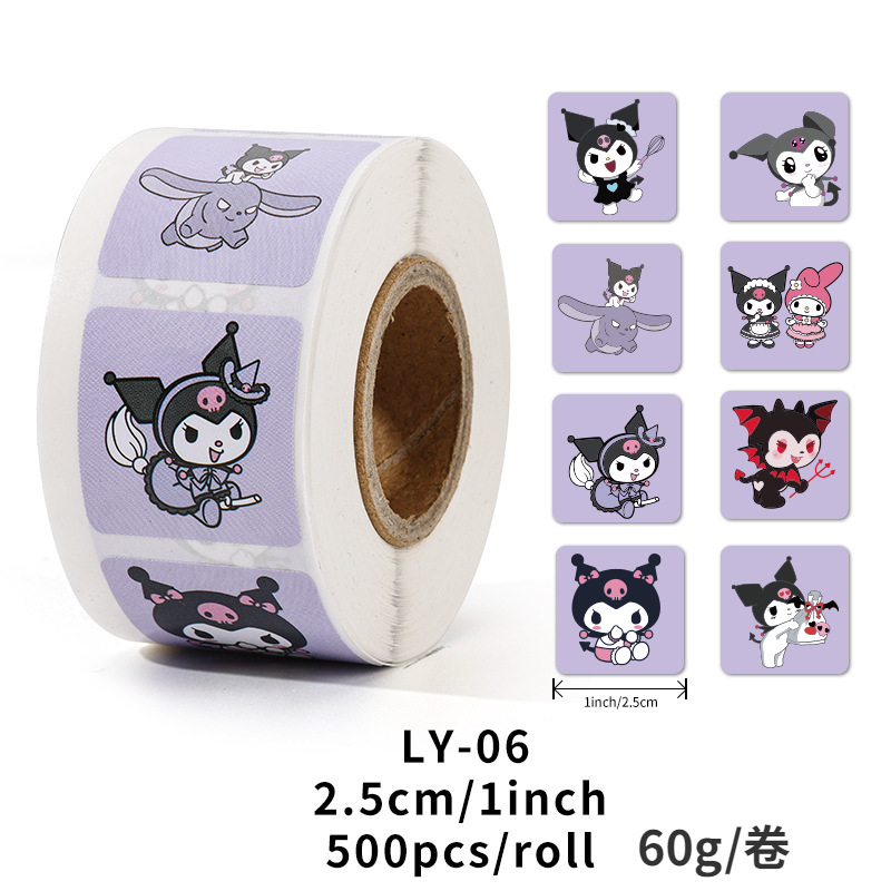 500pcs Sanrio Cartoon Sticker Tape Kuromi Pacha Dog Ania Anime Sticker ...