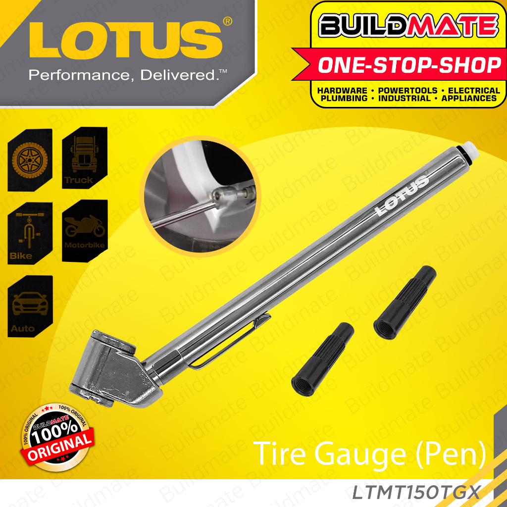 BUILDMATE Lotus Tire Gauge Pen Tire Pressure Detector 120PSI Air