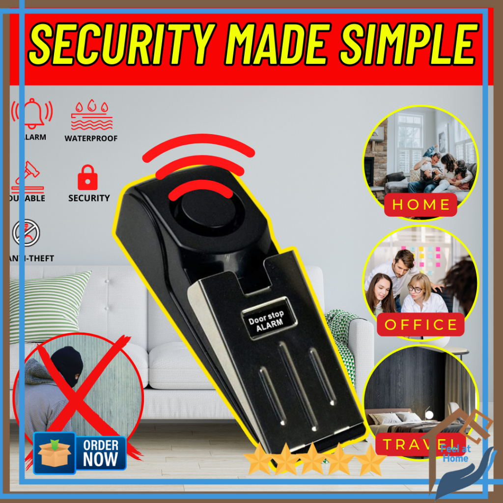 Defender Mini Wireless Vibration Alarm Door Stop Alarm for home Wedge