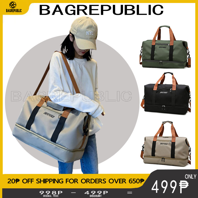 Korean Travel Bag Women Big Size Duffle Gym Sports Bag with Shoes ...