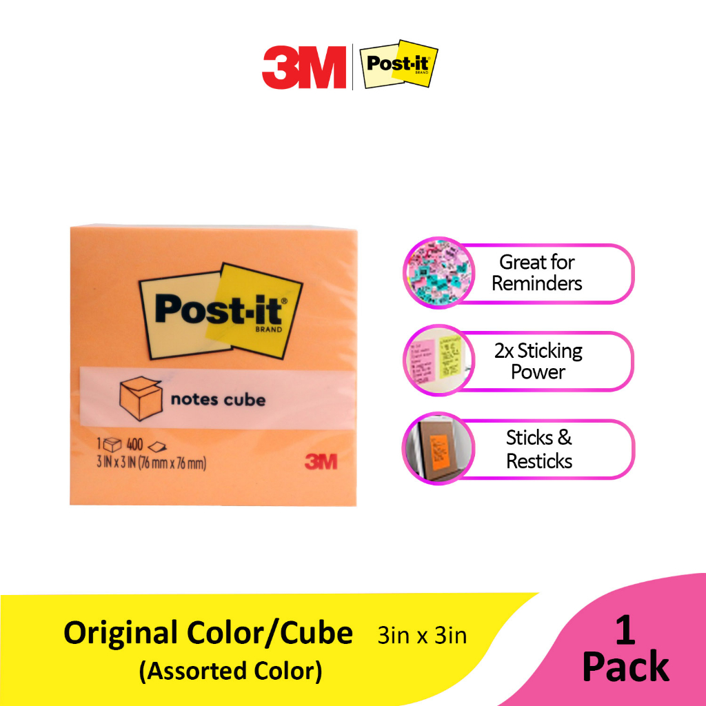 3M Post-it Notes 2059-AQ CPT 3in x 3in CUBE [MP2059AQ] | Shopee Philippines