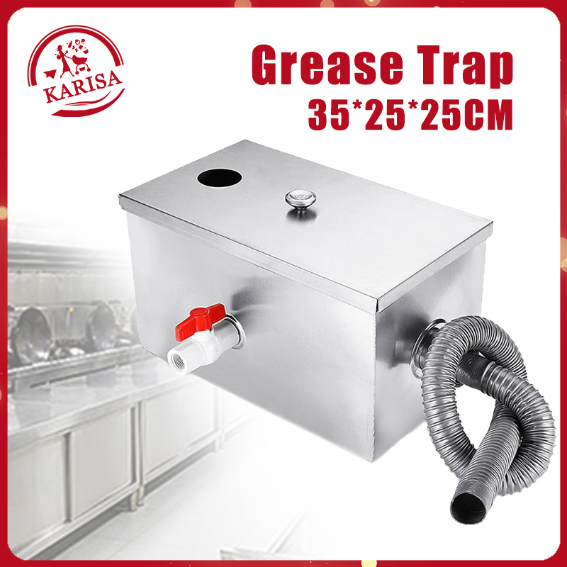 8 LBS 5 GPM Grease Trap for Kitchen Sink Stainless Restaurant Kitchen