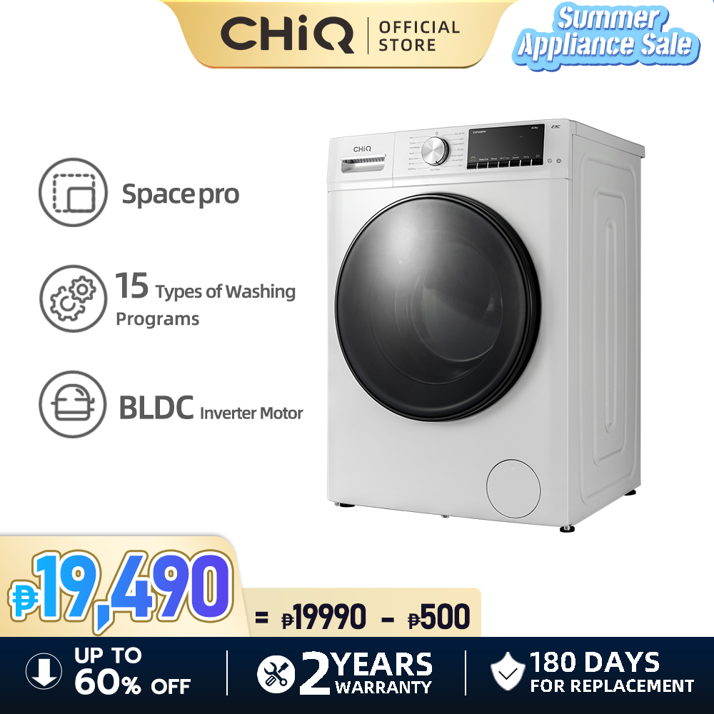 CHiQ CWF80BPW Front Load 8kg Washer 1400 rpm inverter washing machine ...