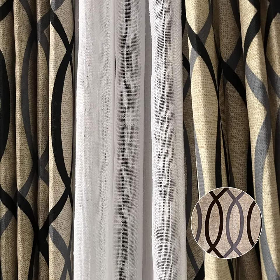 MM 3in1 Set Elegant Ring Curtain / Window Door Modern Room Decor ...