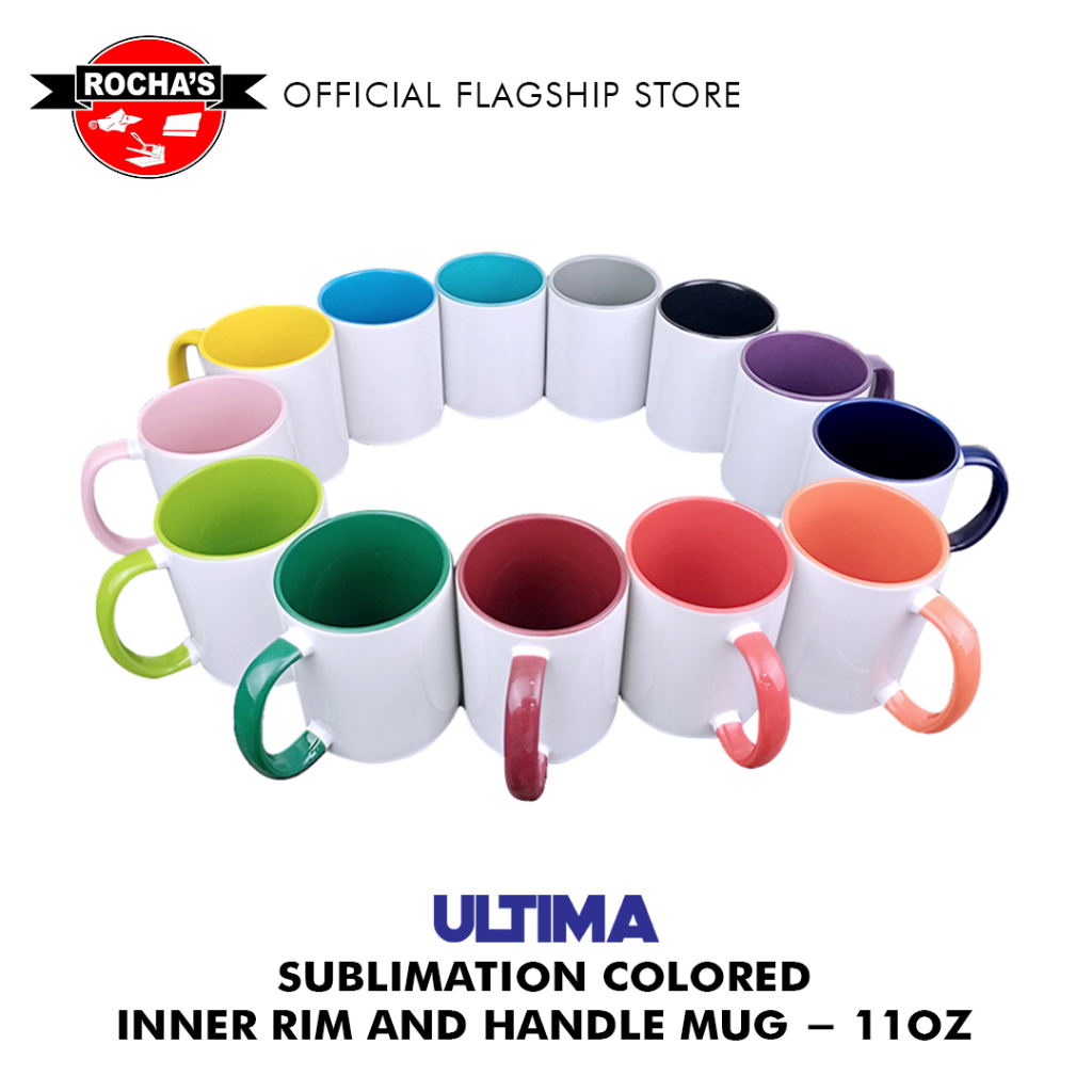 [ ROCHA'S ] Ultima sublimation colored inner rim and handle mug - 11oz ...