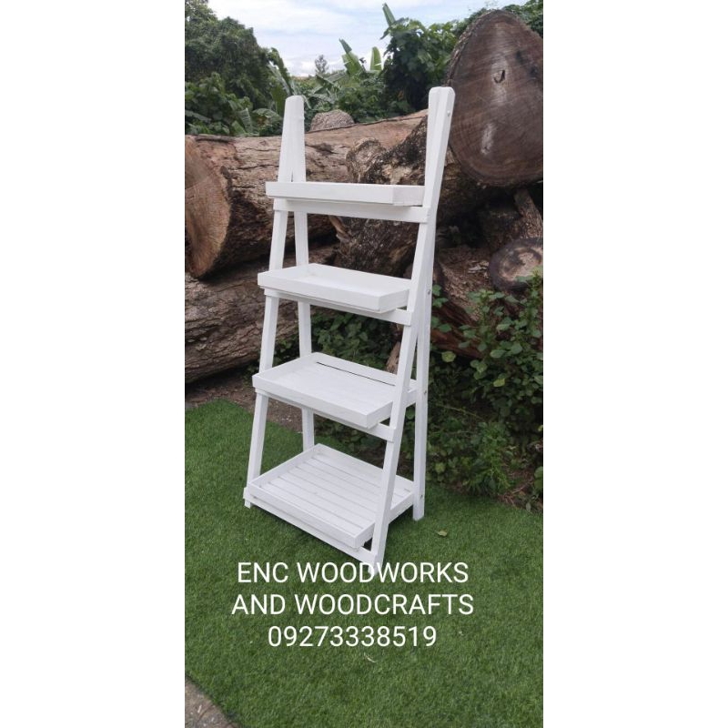 4 layer multi purpose folding rack, souvenir rack, white painted ...