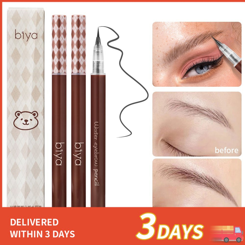 Biya 3 Colors Liquid Eyebrow Pencil Soft Brush Waterproof Sweatproof