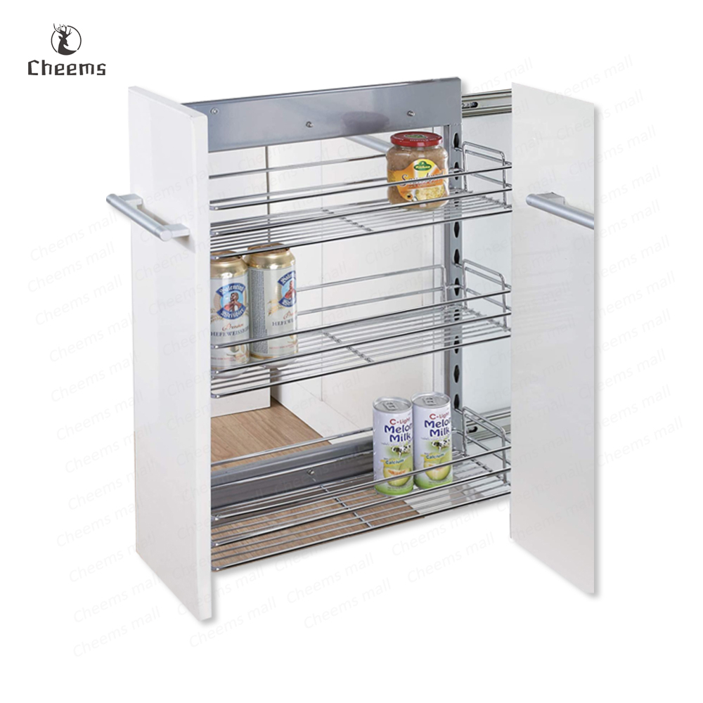 3 Layer Pull out condiments organizer spice rack Organizer 304