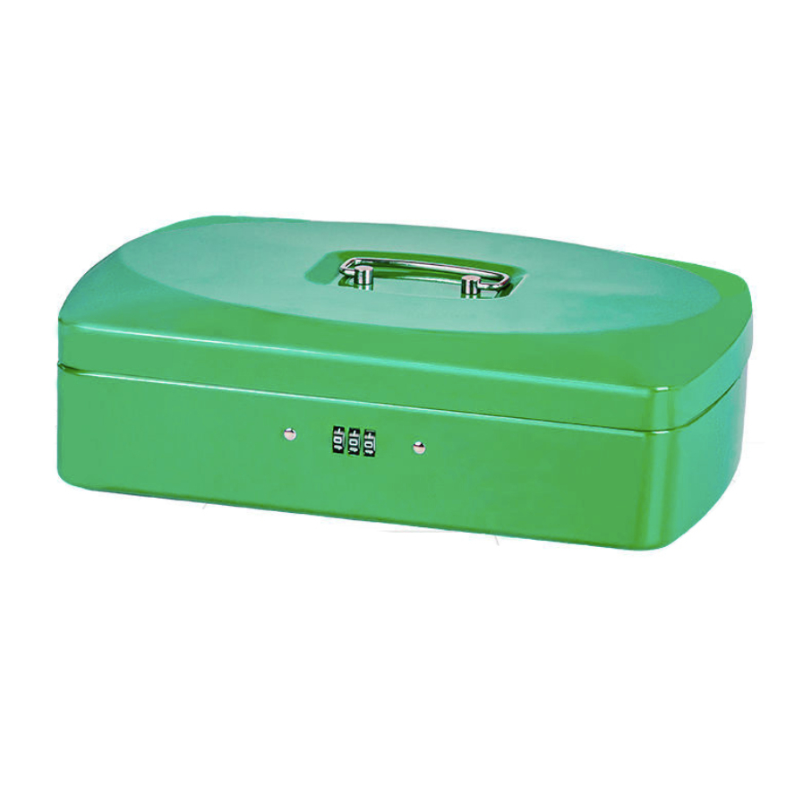 Green Code new suitcase safe box with safety lock cash tray metal cash