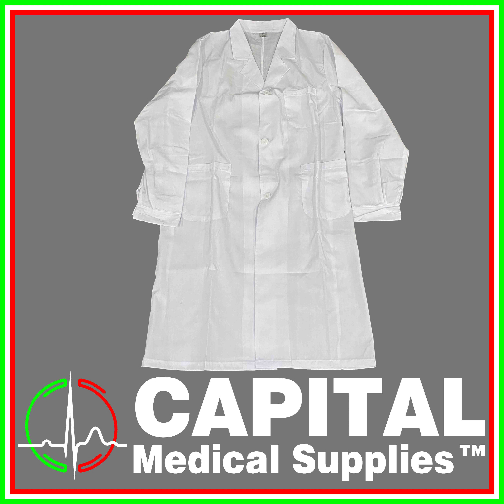 Lab Gown Unisex Lab Coat Long Sleeve White Laboratory Clothing Medical