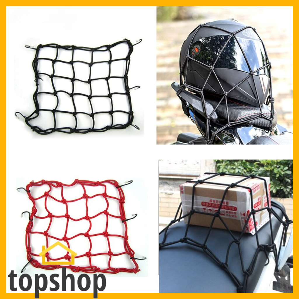 1pc Motorcycle Cargo Net Luggage Rope Telescopic Elastic Helmet Luggage Net Hook Tank