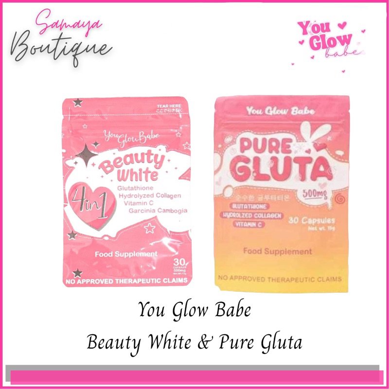 YOU GLOW BABE BEAUTY WHITE 4in1 GLUTATHIONE COLLAGEN SLIMMING & YOU ...