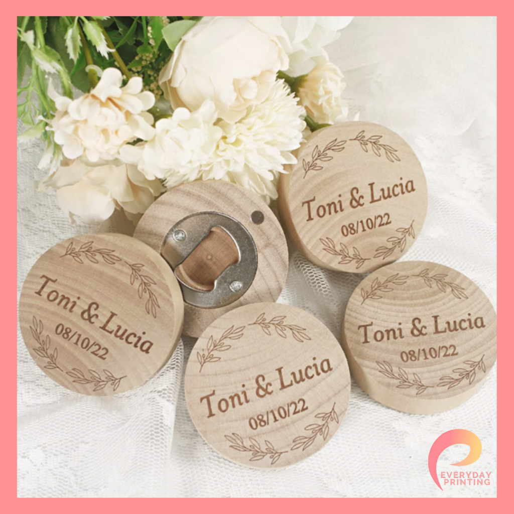 Personalized Round Ref Bottle Opener Wedding / Baptism / Debut
