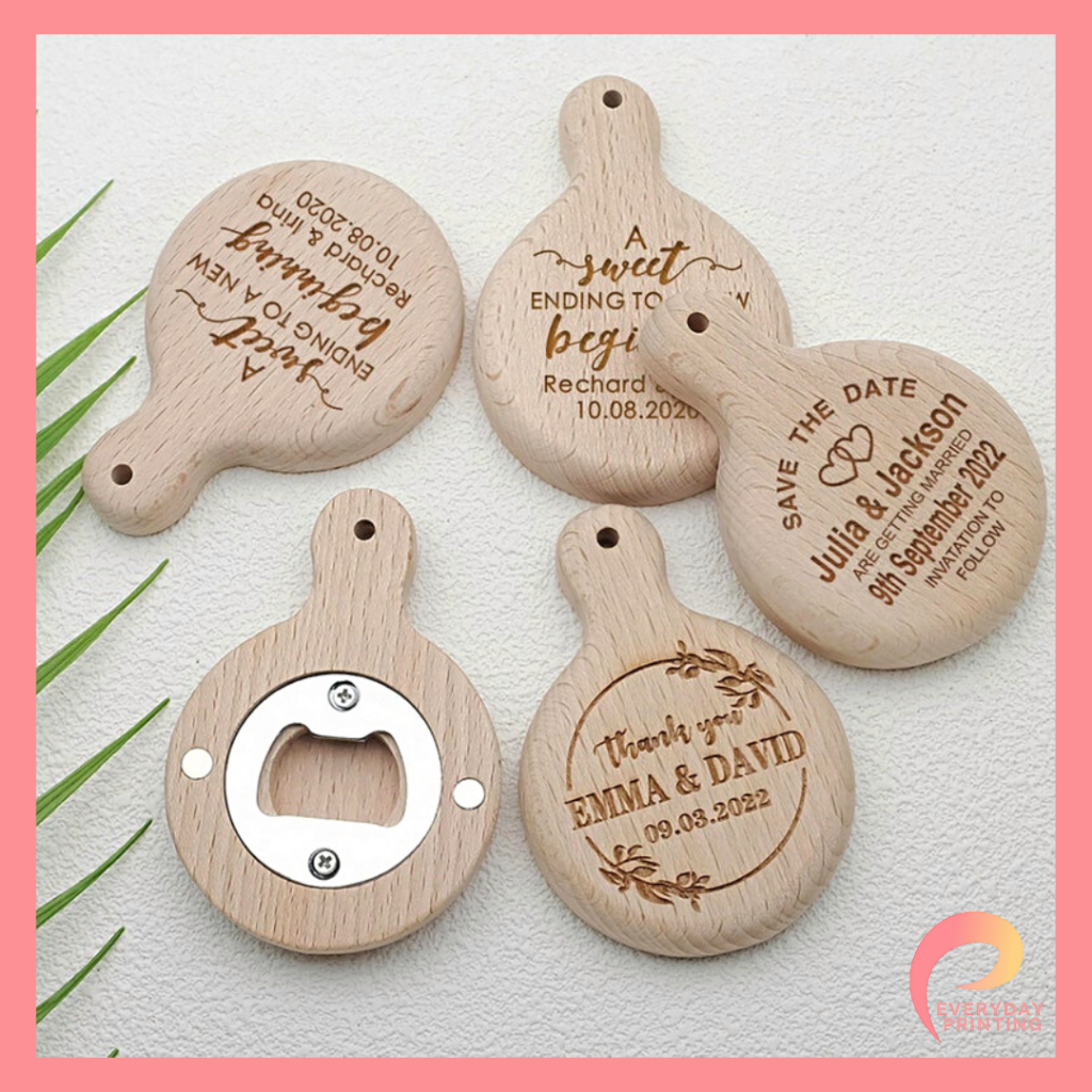 Personalized Round With Handle Ref Magnet Bottle Opener - Wedding ...