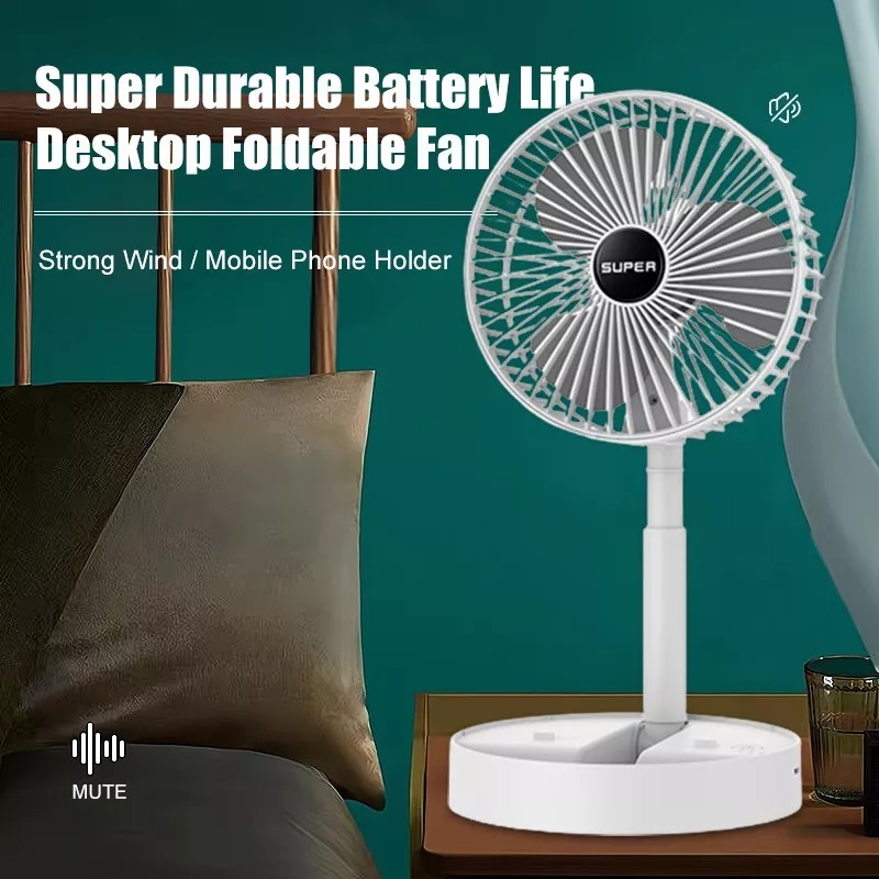 Mini Folding Telescopic Floor Fan Portable Fan Usb Rechargeable Low ...