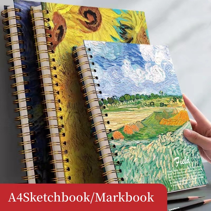 A4 Hardcover Spiral Graffiti Sketch book rollover coil book Blank ...
