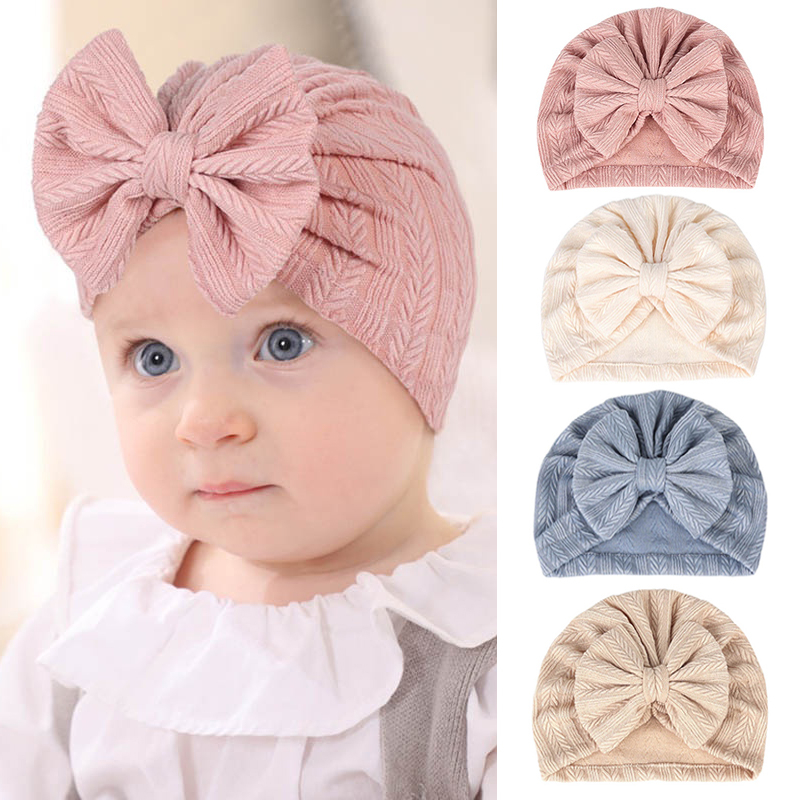 Baby Turban Hat Infant Newborn Hat Kids Girls Bowknot Cap Cute