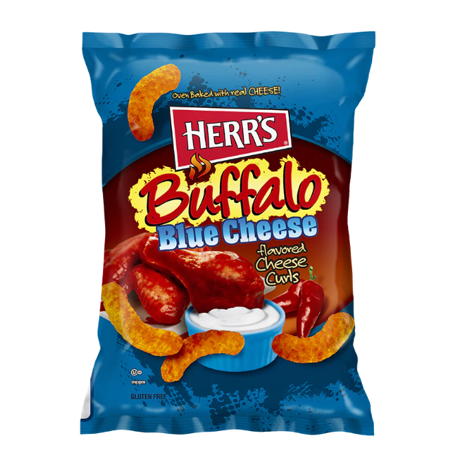 Herr's Buffalo Blue Cheese Curls -198.5g | Shopee Philippines