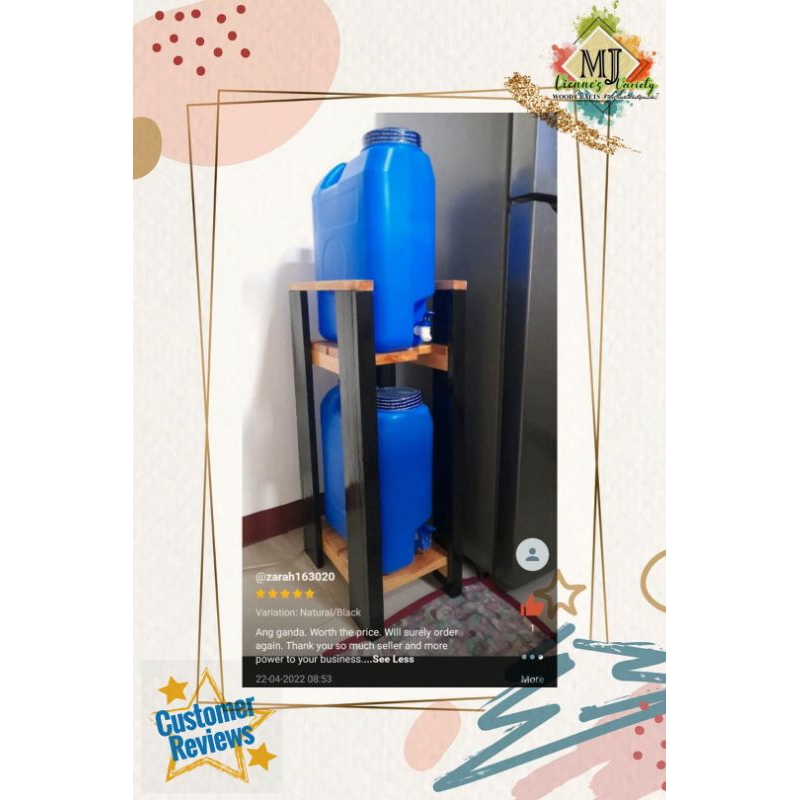 Wooden Water Jugs Rack Mineral Water StandSpace Saver 2 Layers