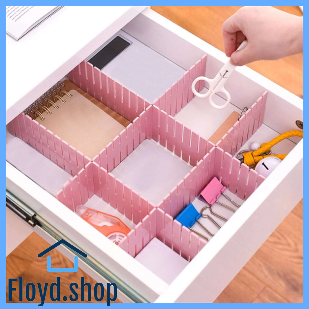 4PCS Drawer Divider Organizers DIY Plastic Grid Plastic