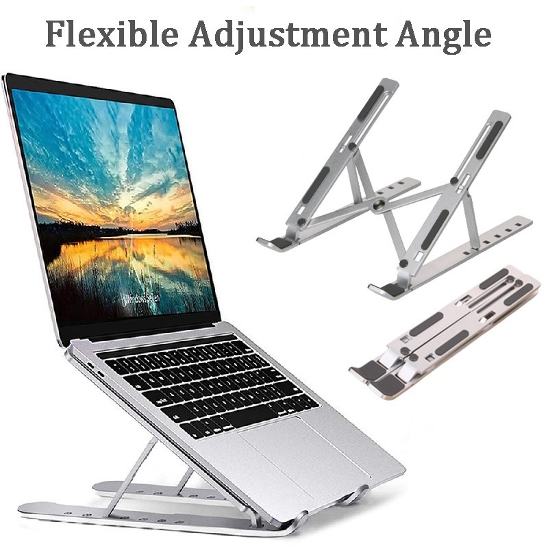 Foldable Laptop Stand Holder Plastic Aluminum Alloy Adjustable Tablet ...