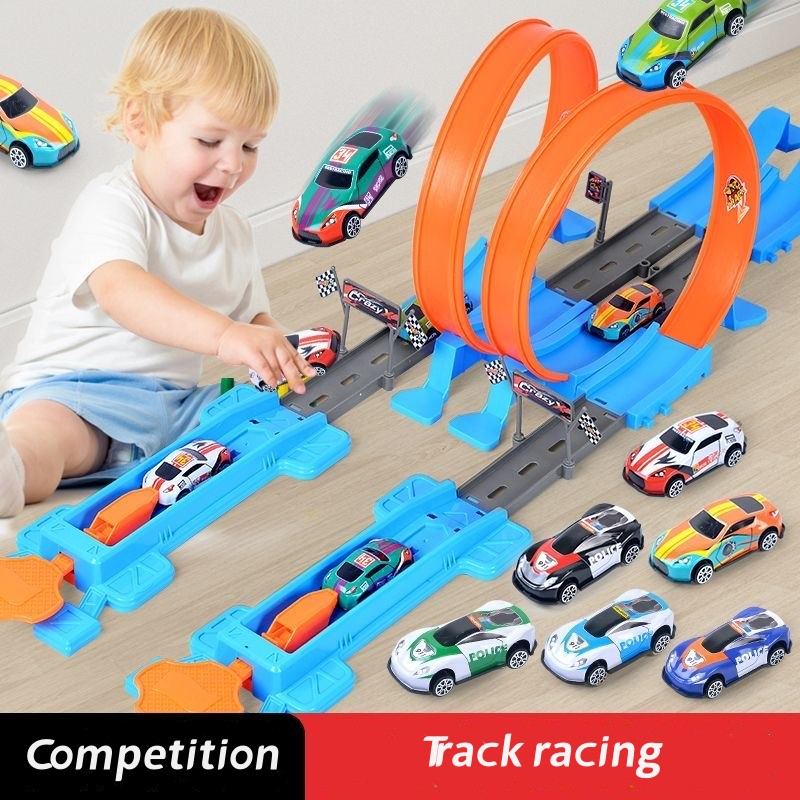 Catapult track car toy car Wind and Fire track racing car DIY metal car ...