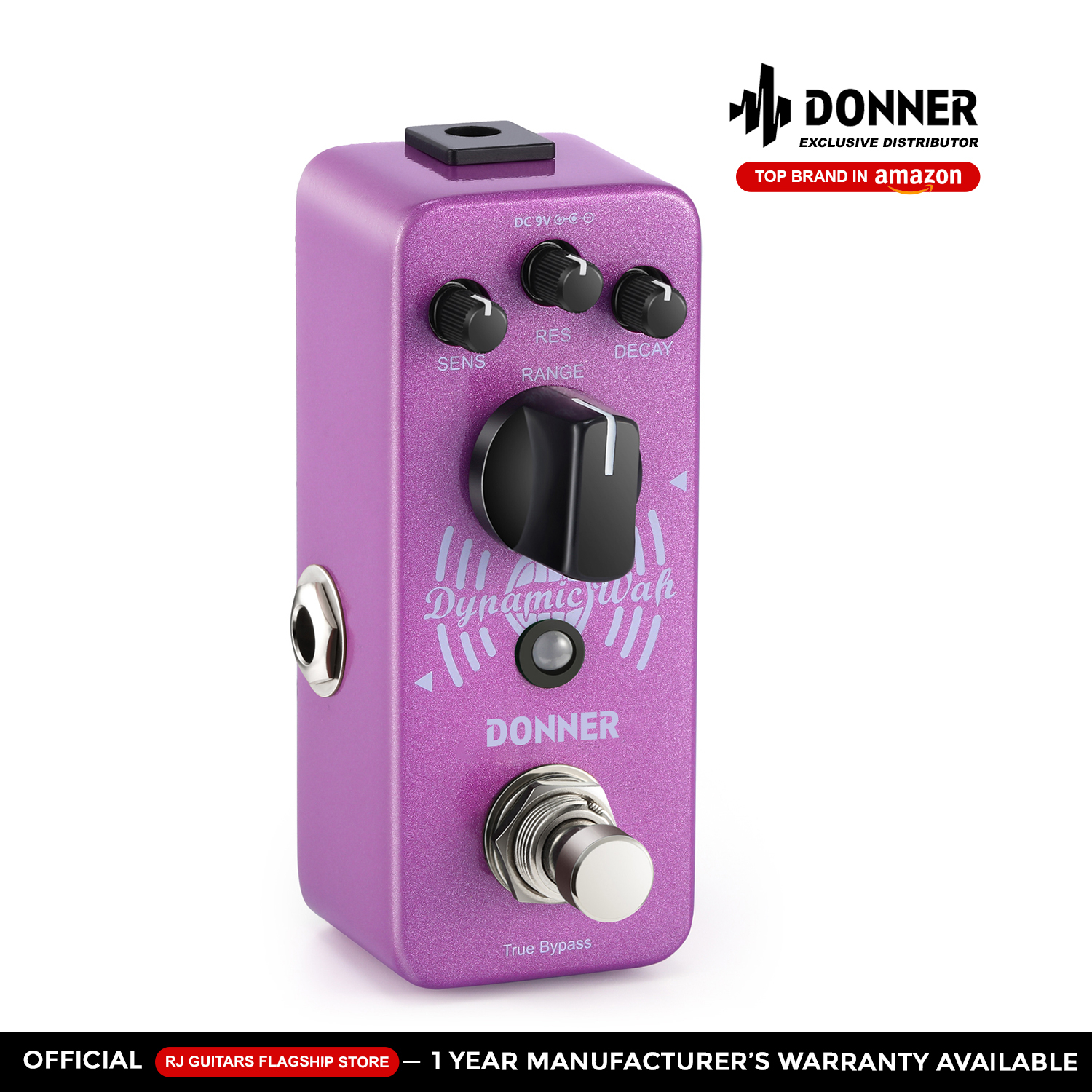 Donner Mini Auto Wah Pedal Dynamic Wah Guitar Effect Pedal Envelope