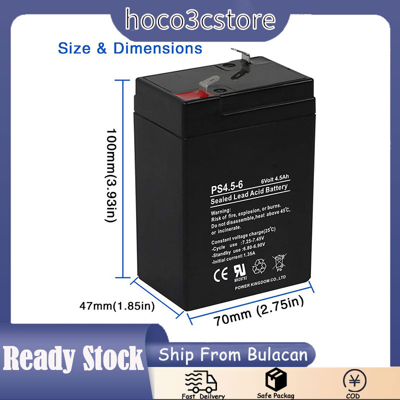 6V 4.5AH Power PS4.56 6 Volts leadacid batterie Rechargeable Sealed