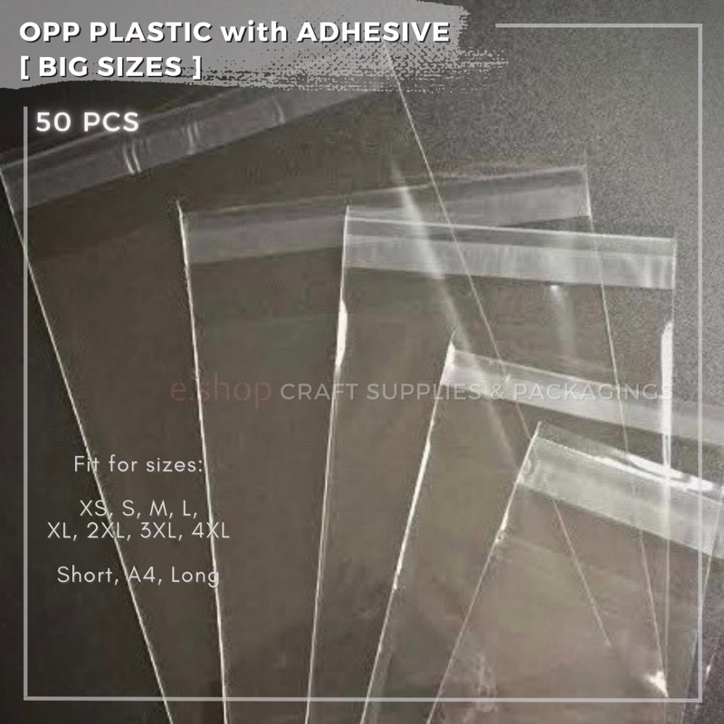 OPP Plastic with Adhesive Packaging Big Sizes 50PCS Shopee Philippines