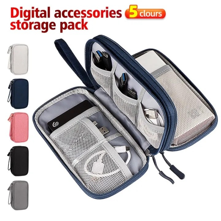 Cod Double Layer Travel Organizer Portable Cable Storage Pouch Gadget Bag Waterproof Shopee