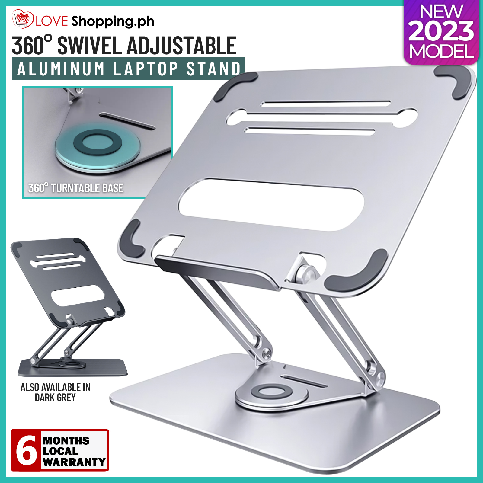 360 Rotation Laptop Stand Multi-Angle Aluminum Laptop Stand Full Motion ...