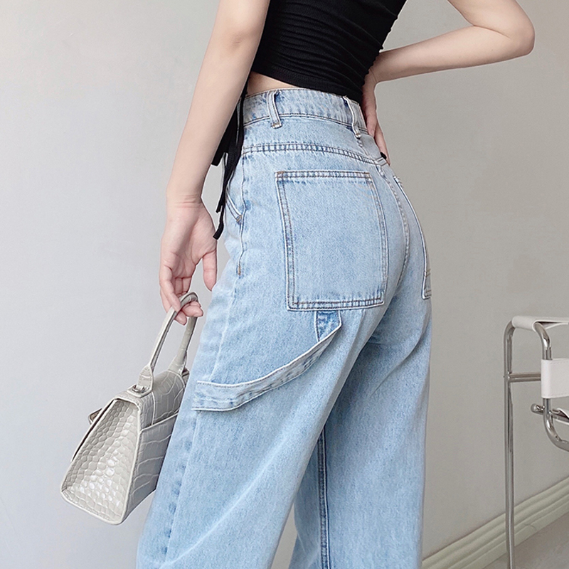 High Waisted Jeans Straight Cut Retro Pants For Women High Waist Baggy Jeans Shopee Philippines 9004