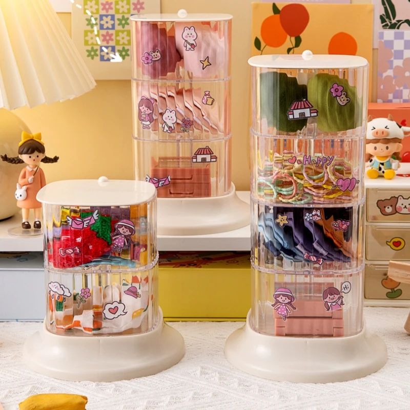 Plastic Multi-layer Rotatable Storage Box/Desktop Dustproof Jewelry ...