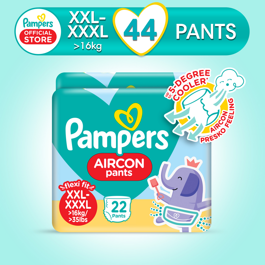 Pampers Aircon Pants Diapers XXL 22s x 2 packs (44 pcs) Shopee