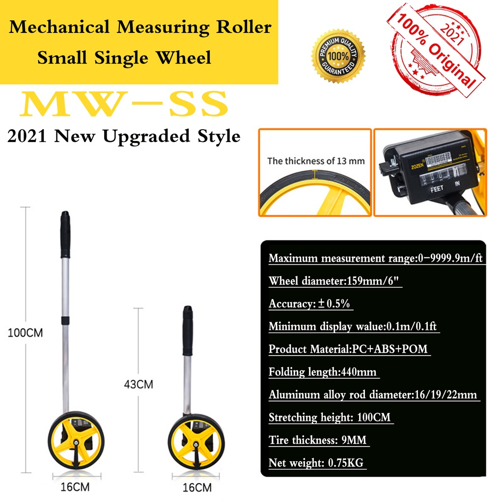 Digital/Mechanical ABS Folding Distance Measuring Wheel Roller Surveyor ...