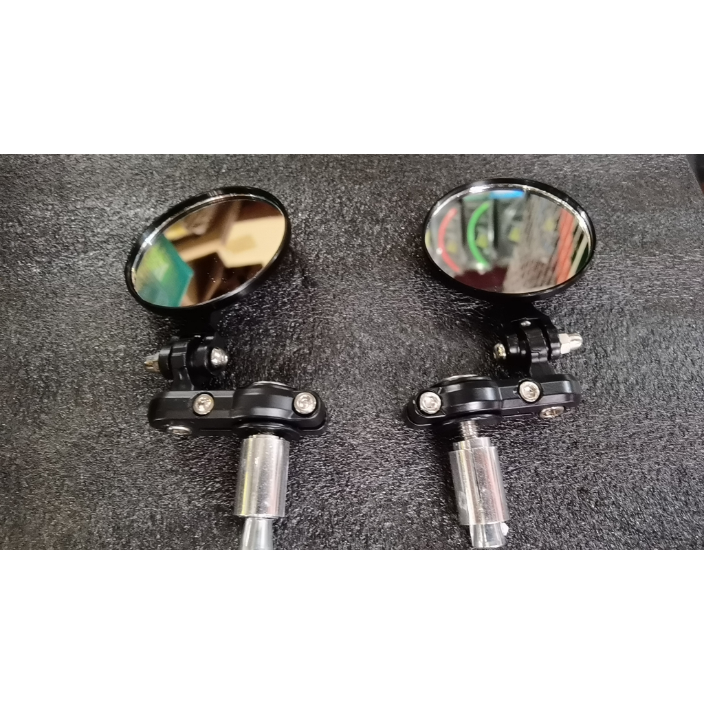 Pair Chrome 7/8 Inch Handlebar End Mirrors For Motorcycles - Universal Foldable Round Mirrors